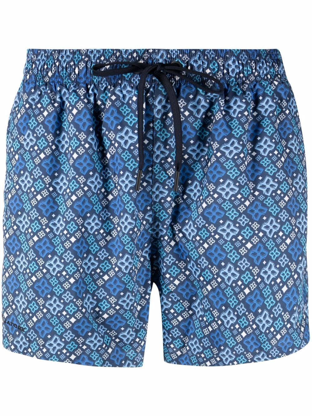 Tagliatore pattern-print swim shorts - Blue von Tagliatore