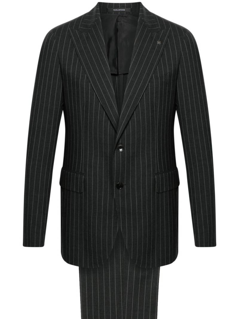 Tagliatore pinstriped single-breasted wool suit - Grey von Tagliatore