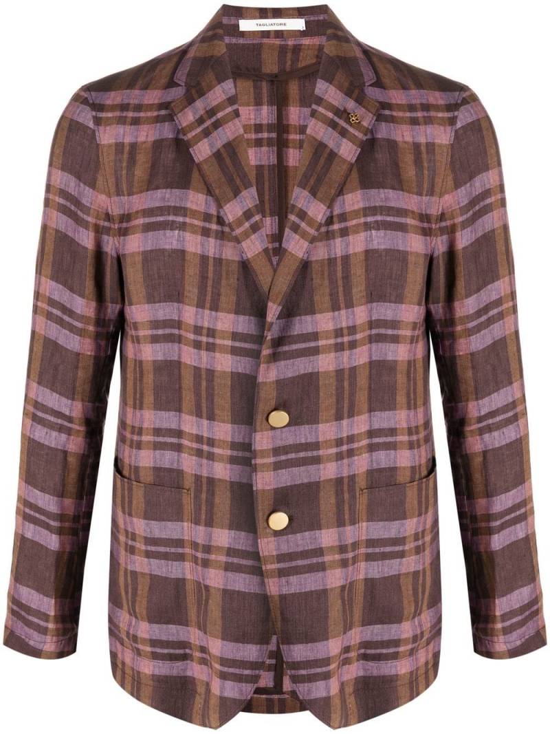 Tagliatore plaid-check print blazer - Brown von Tagliatore