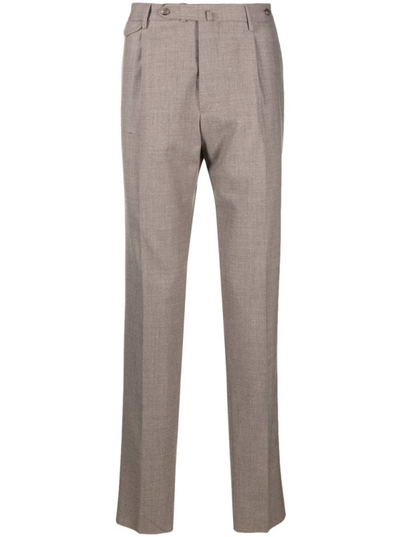 Tagliatore pressed-crease knitted slim-cut trousers - Brown von Tagliatore