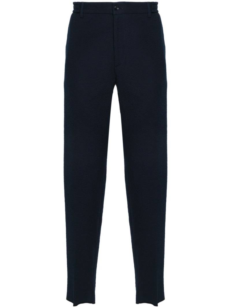 Tagliatore seersucker tapered trousers - Blue von Tagliatore