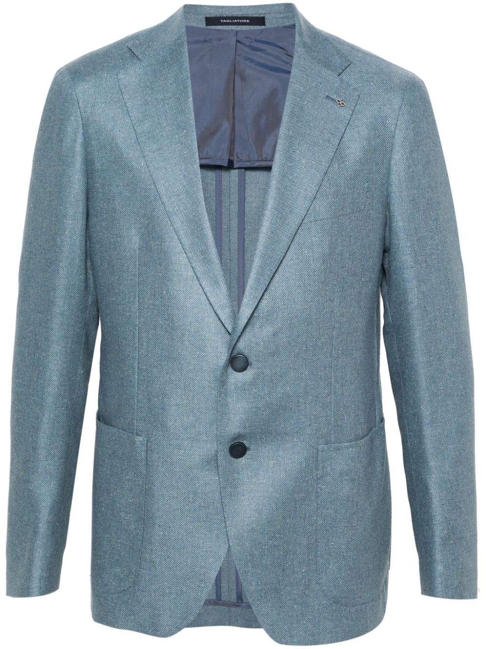 Tagliatore silk single-breasted blazer - Blue von Tagliatore