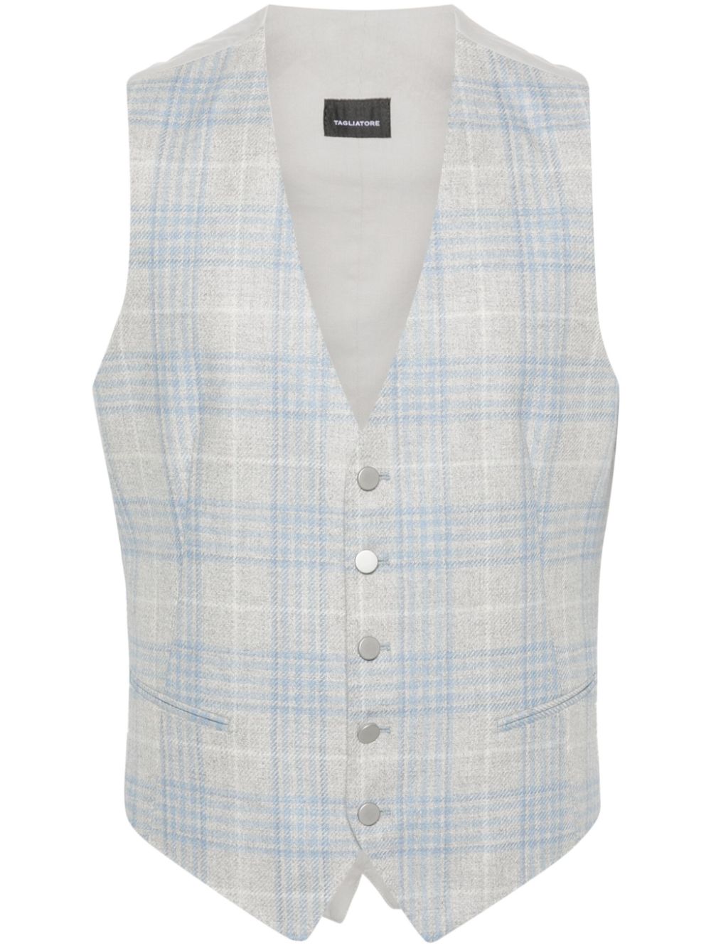 Tagliatore single-breasted checked waistcoat - Blue von Tagliatore