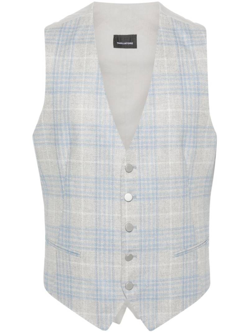 Tagliatore single-breasted checked waistcoat - Blue von Tagliatore