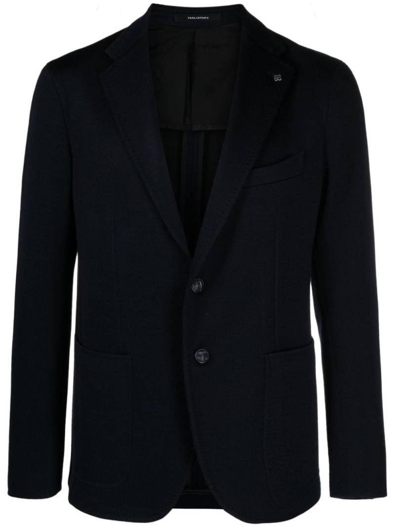 Tagliatore single-breasted jersey blazer - Blue von Tagliatore