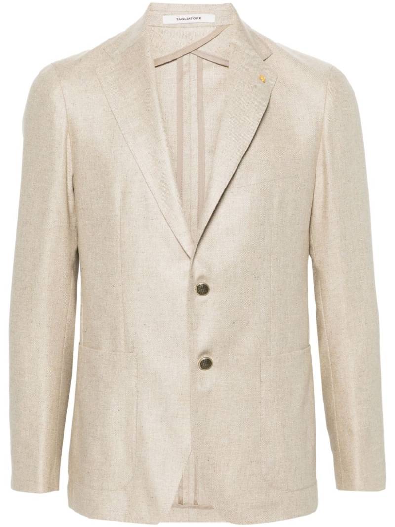 Tagliatore single-breasted silk blazer - Neutrals von Tagliatore