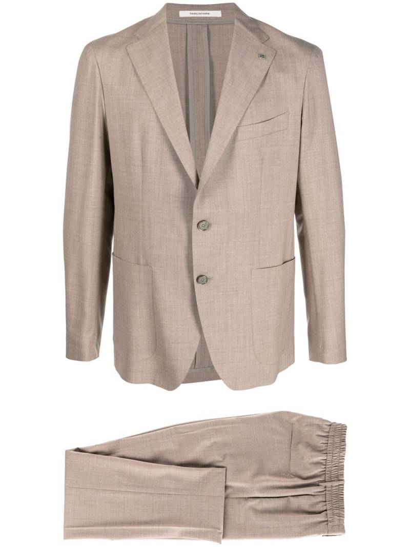 Tagliatore single-breasted virgin-wool blend suit - Neutrals von Tagliatore