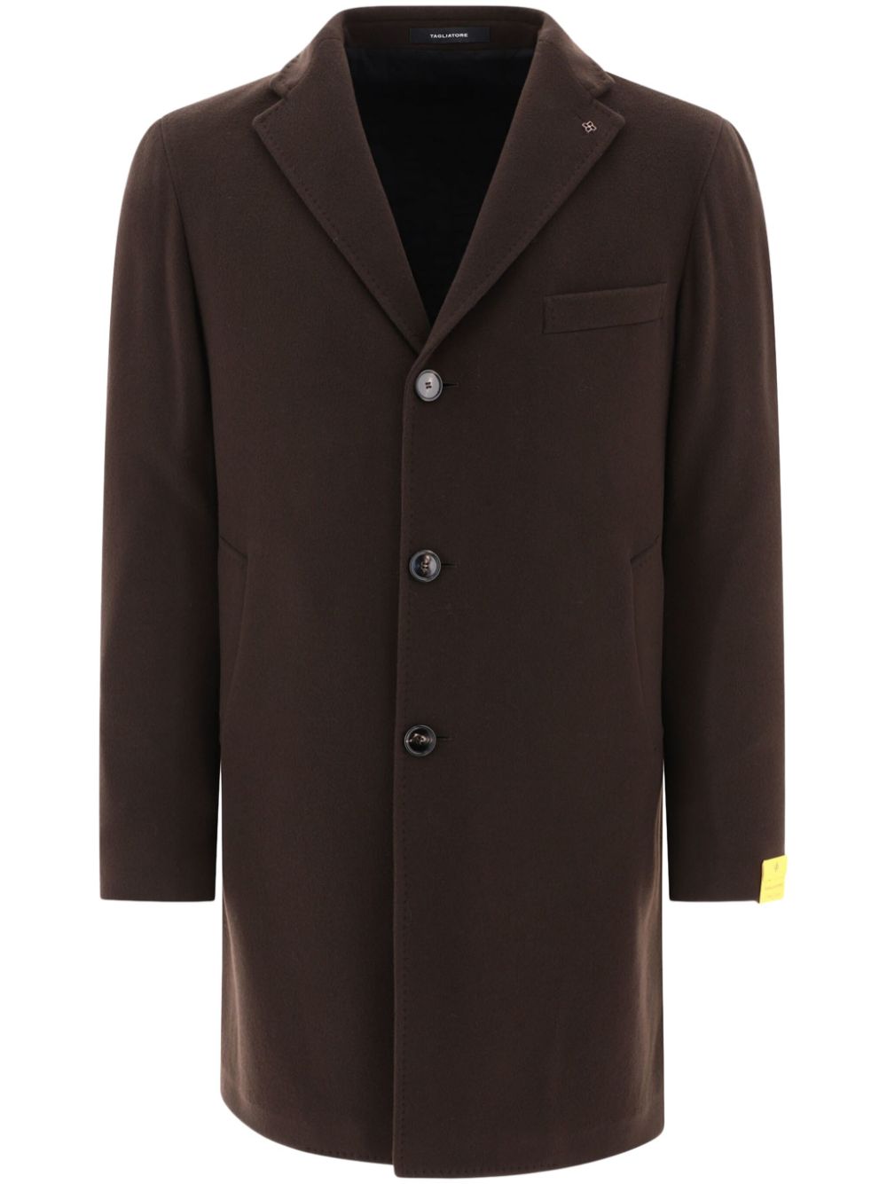 Tagliatore single-breasted virgin wool-cashmere blend coat - Brown von Tagliatore