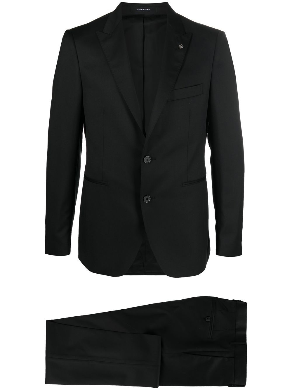 Tagliatore single-breasted virgin wool suit - Black von Tagliatore