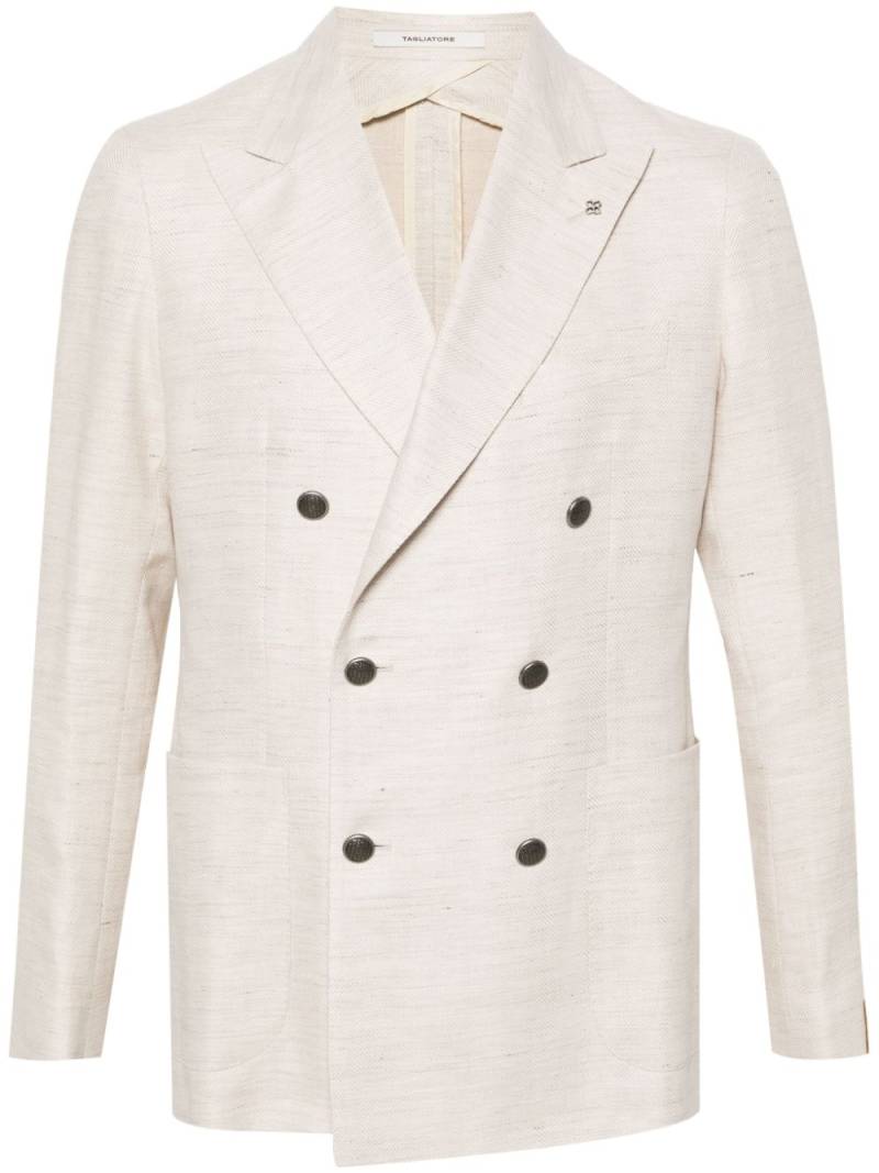 Tagliatore slub double-breasted blazer - Neutrals von Tagliatore