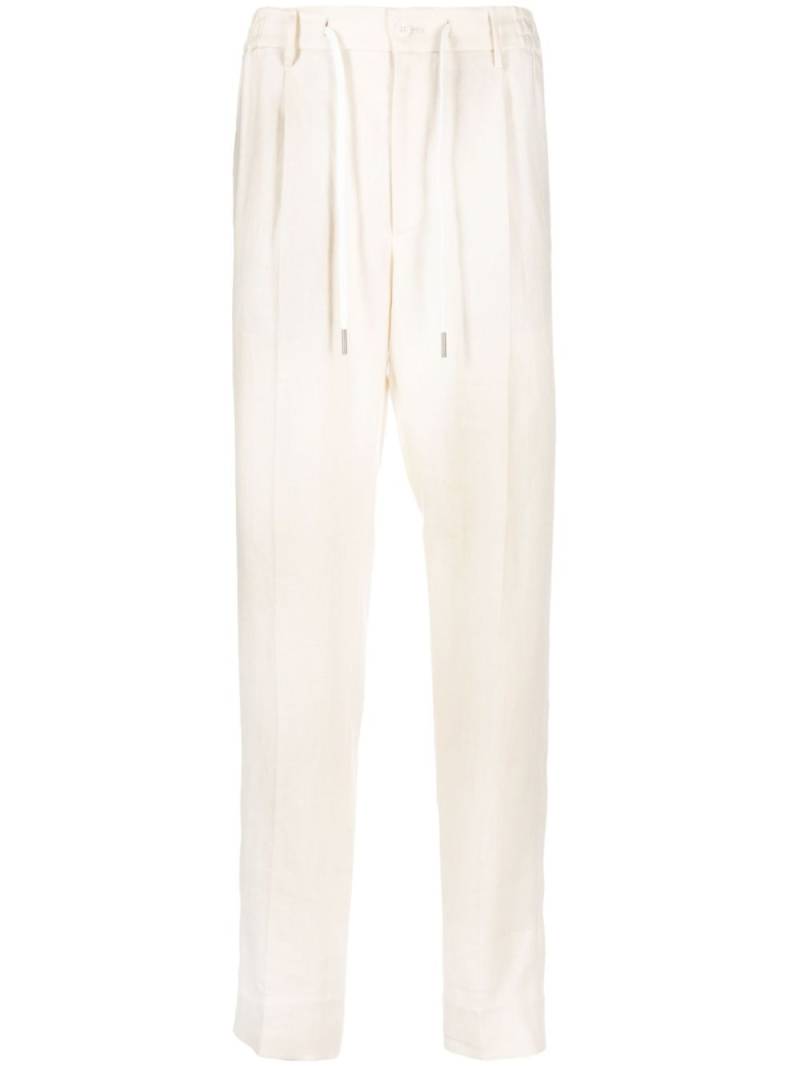 Tagliatore straight-leg chino linen trousers - Neutrals von Tagliatore