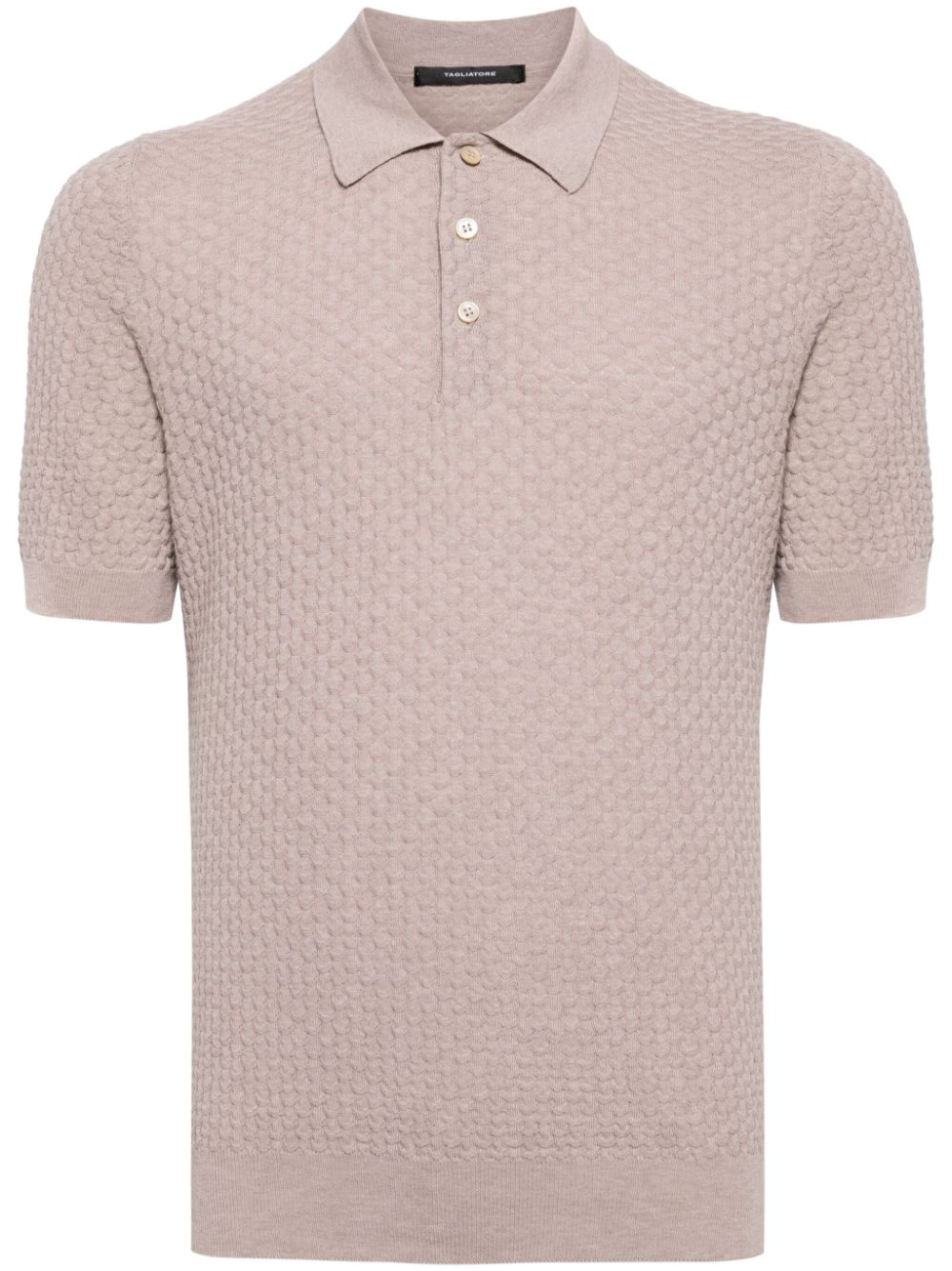 Tagliatore textured-finish cotton polo shirt - Neutrals von Tagliatore