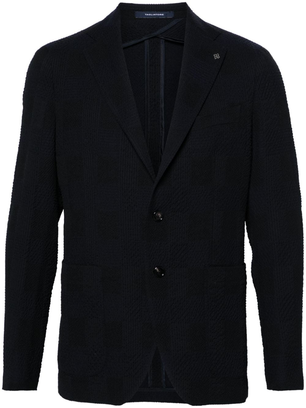 Tagliatore textured single-breasted blazer - Blue von Tagliatore