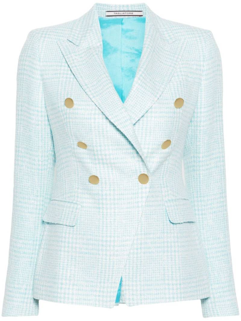 Tagliatore tweed double-breasted blazer - Blue von Tagliatore