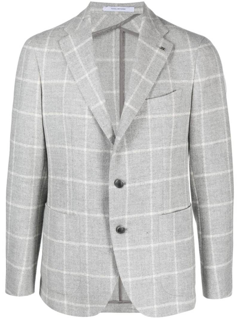 Tagliatore windowpane-print single-breasted blazer - Grey von Tagliatore