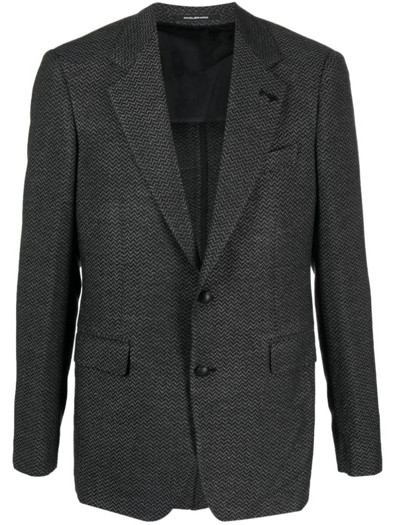 Tagliatore zigzag-pattern single-breasted blazer - Black von Tagliatore