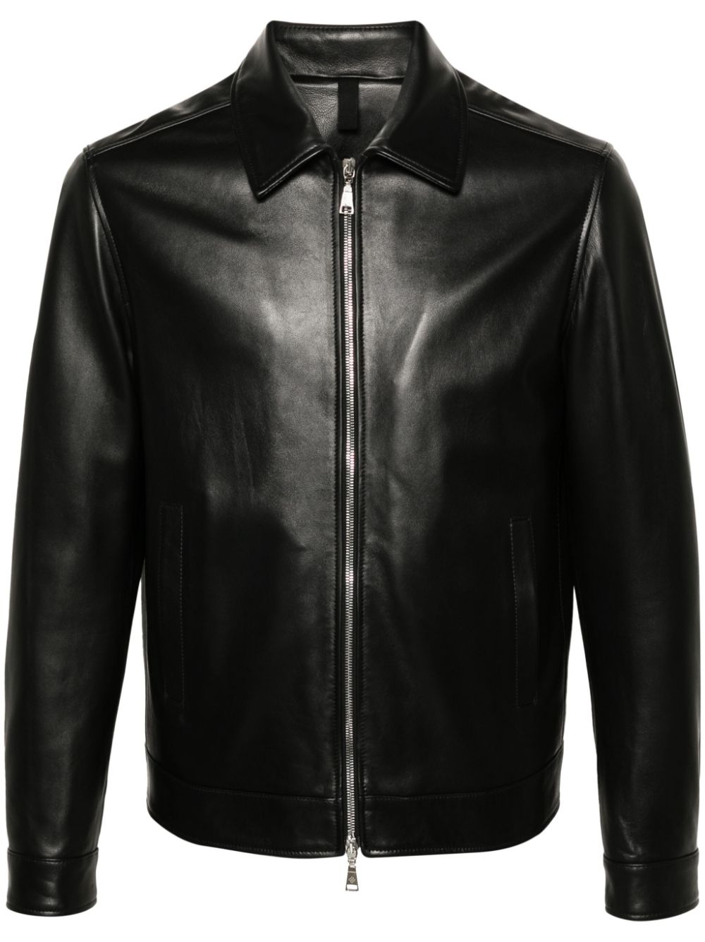 Tagliatore zip-up leather jacket - Black von Tagliatore