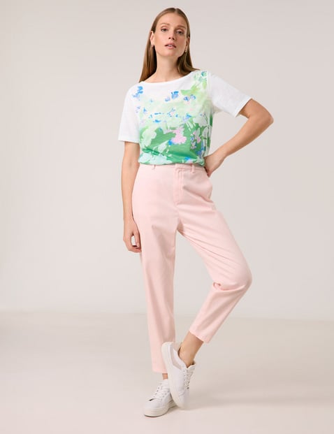 TAIFUN Damen 7/8 Chino aus Baumwoll-Stretch Normale Leibhöhe Pink von Taifun