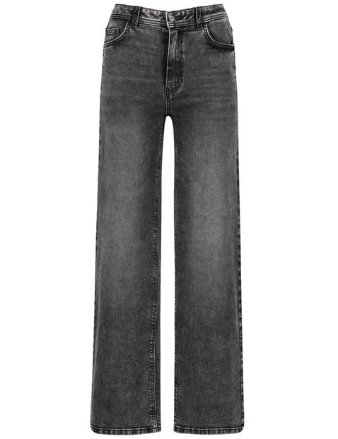 TAIFUN Damen 7/8 Jeans mit Nieten-Dekor Slim Fit Baumwolle Grau von Taifun