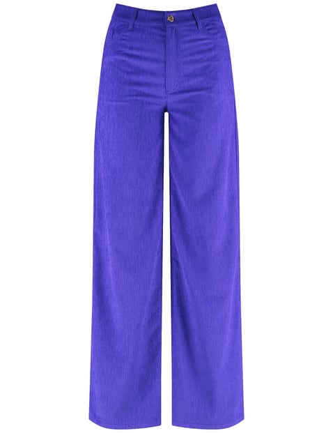 TAIFUN Damen Cordhose mit weitem Bein Wide Leg Lila von Taifun