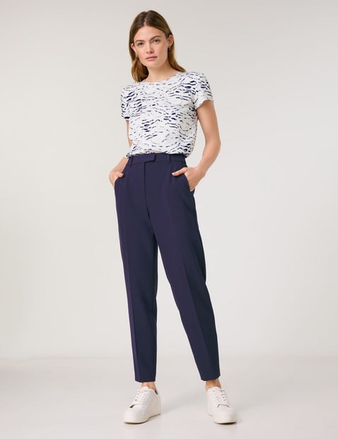 TAIFUN Damen Elegante 7/8 Hose Tailored Fit Normale Leibhöhe Blau von Taifun