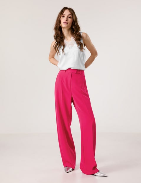 TAIFUN Damen Elegante Hose mit weitem Bein Wide Leg, Pink von Taifun