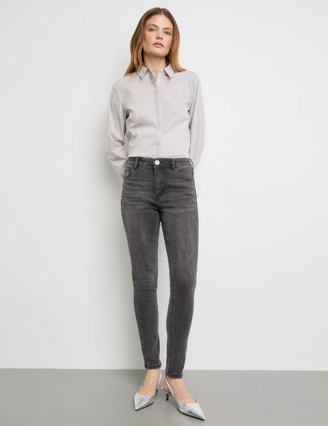 TAIFUN Damen Jeans Skinny Baumwolle Normale Leibhöhe Grau TAIFUN Damen Jeans Skinny Baumwolle Normale Leibhöhe Grau von Taifun