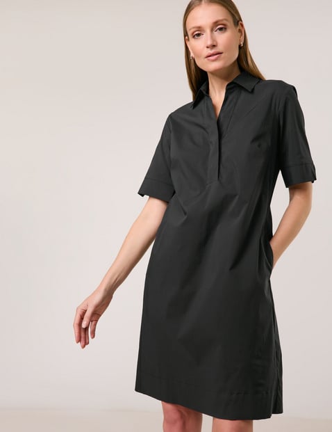 TAIFUN Damen Klassisches Tunikakleid aus Baumwoll-Mix Baumwolle Schwarz TAIFUN Damen Klassisches Tunikakleid aus Baumwoll-Mix Baumwolle Schwarz von Taifun