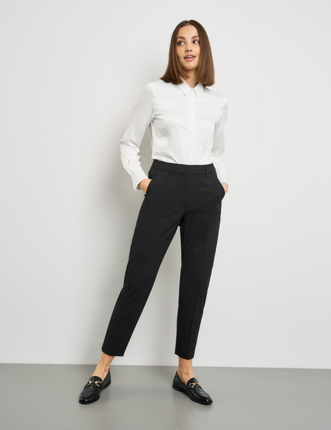 TAIFUN Damen Knitterarme 7/8 Hose Tailored Fit Normale Leibhöhe Schwarz TAIFUN Damen Knitterarme 7/8 Hose Tailored Fit Normale Leibhöhe Schwarz von Taifun