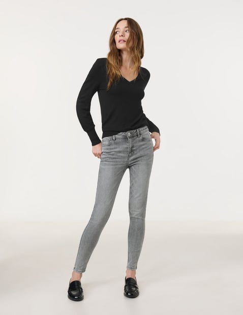 TAIFUN Damen Skinny Jeans Baumwolle Grau von Taifun