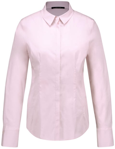 TAIFUN Damen Taillierte Hemdbluse aus Baumwoll-Mix 64cm Langarm Hemdkragen Pink von Taifun