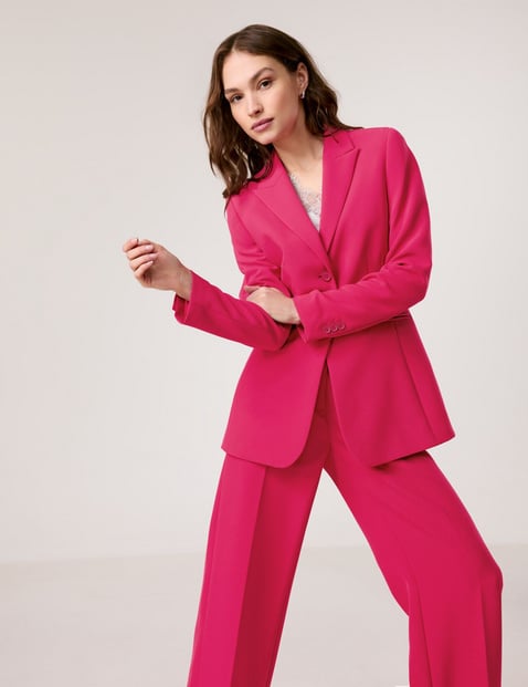 TAIFUN Damen Taillierter Blazer 70 cm Revers Langarm unifarben Pink von Taifun