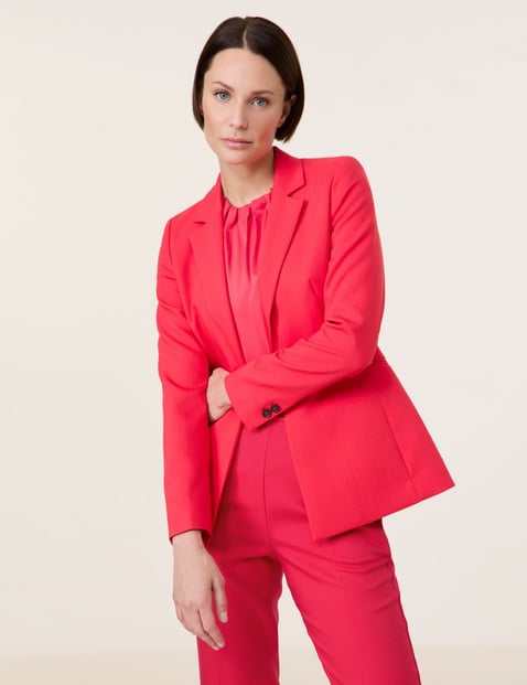 TAIFUN Damen Taillierter Blazer mit Stitchings 68cm Langarm Revers Rot von Taifun