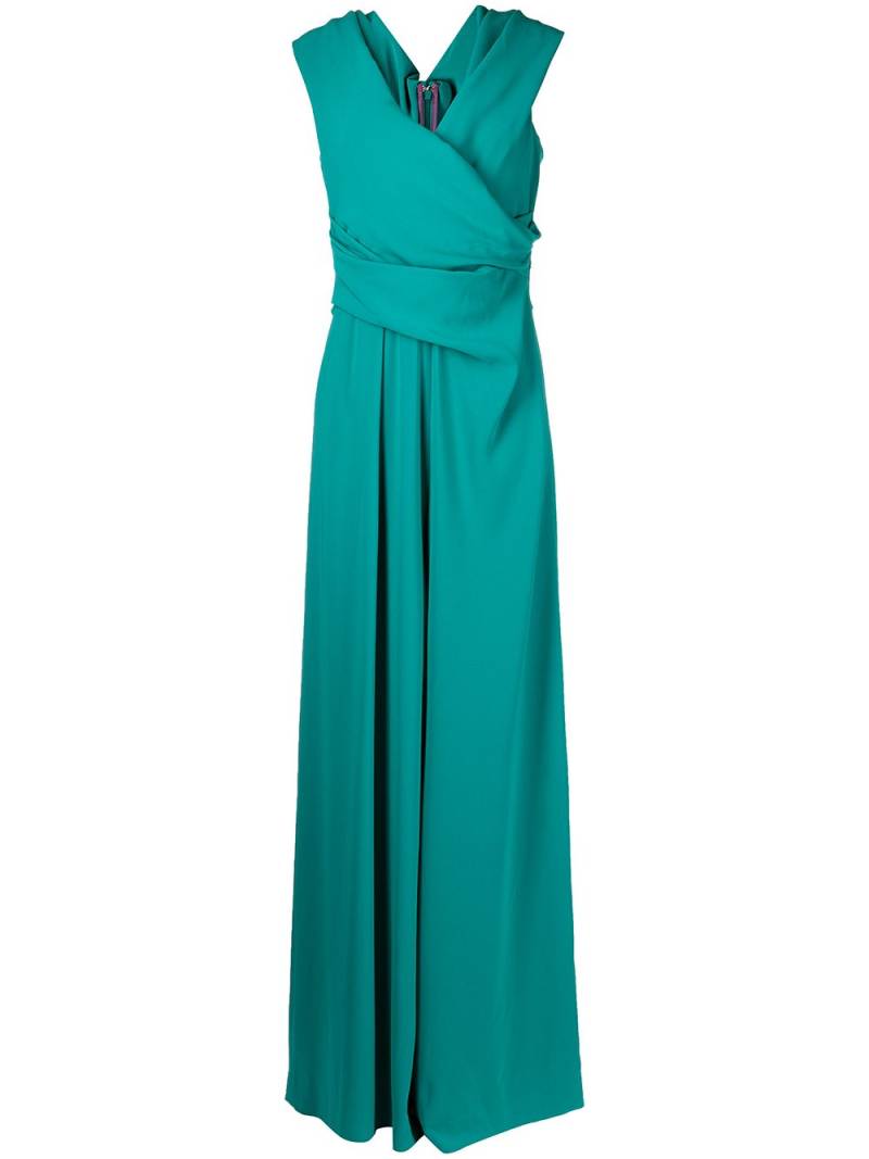 Talbot Runhof detachable-train draped jumpsuit - Green von Talbot Runhof