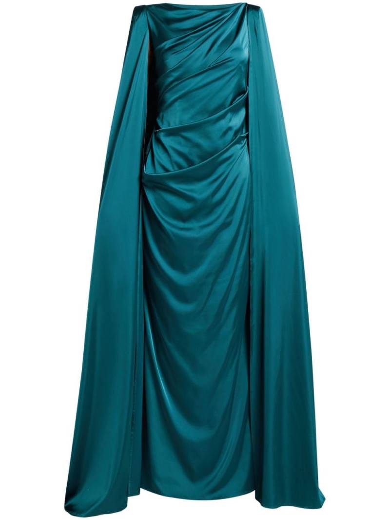 Talbot Runhof draped cape dress - Green von Talbot Runhof