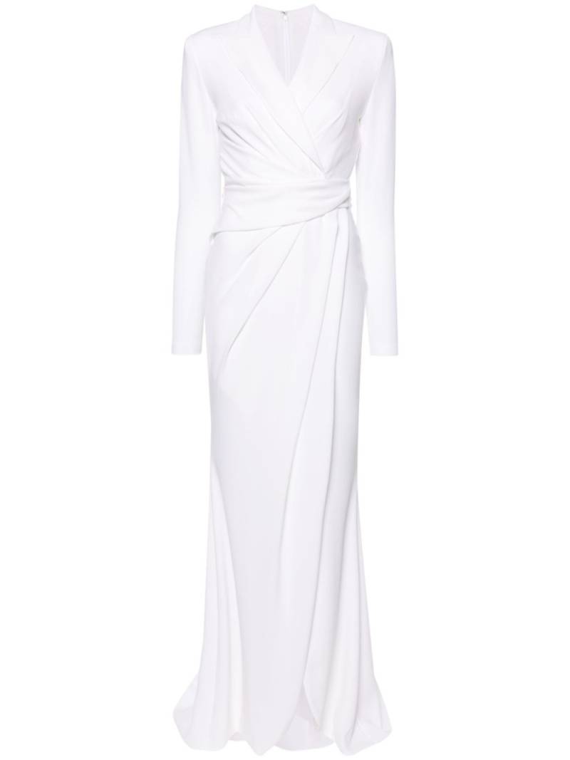 Talbot Runhof draped crepe maxi dress - White von Talbot Runhof