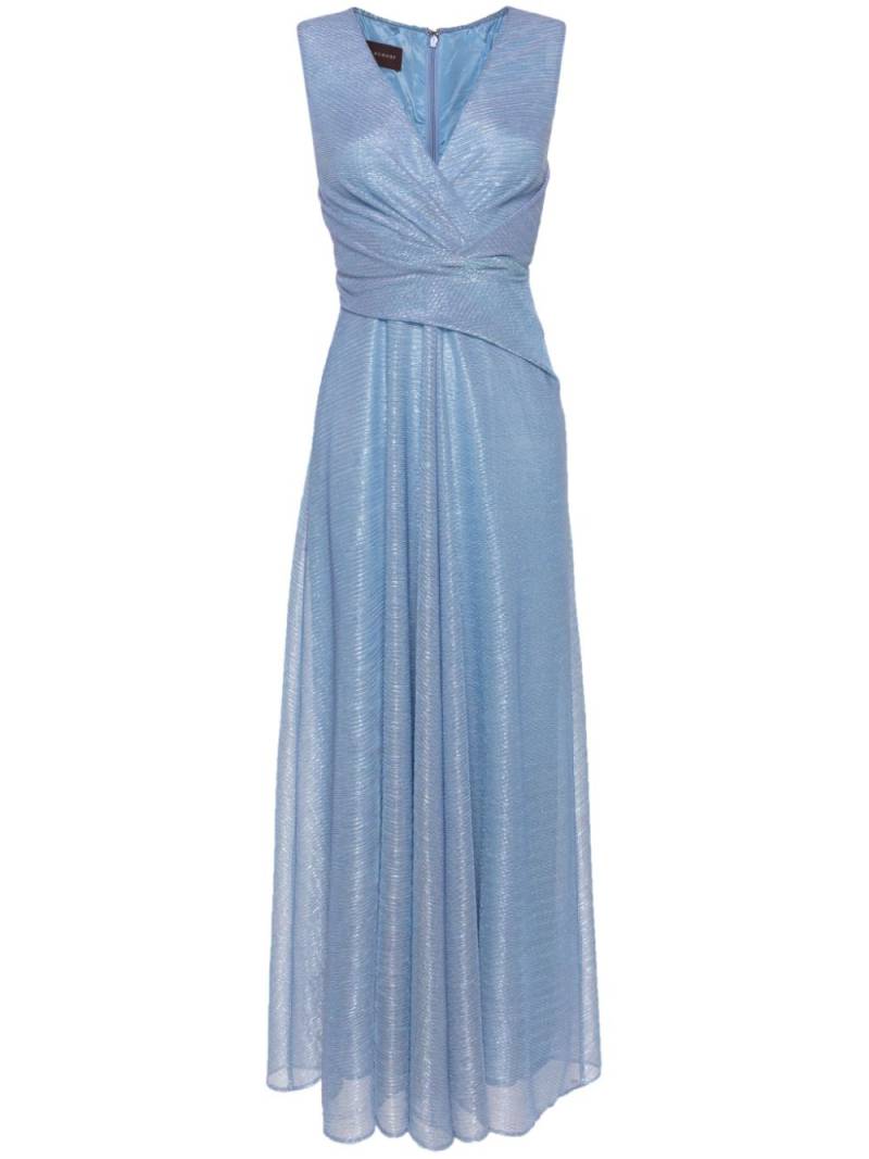 Talbot Runhof draped voile maxi dress - Blue von Talbot Runhof