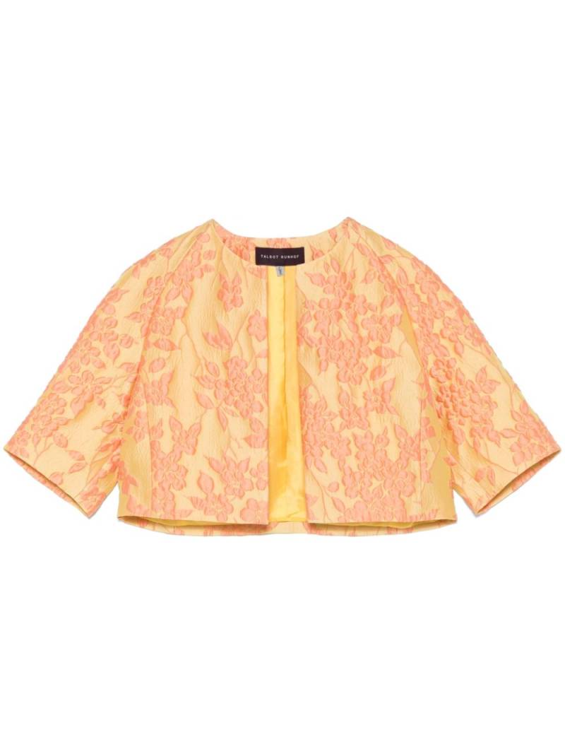 Talbot Runhof floral-jacquard cropped jacket - Yellow von Talbot Runhof