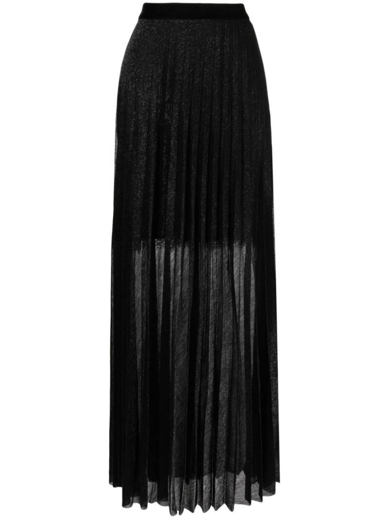 Talbot Runhof lurex-detail pleated maxi skirt - Black von Talbot Runhof