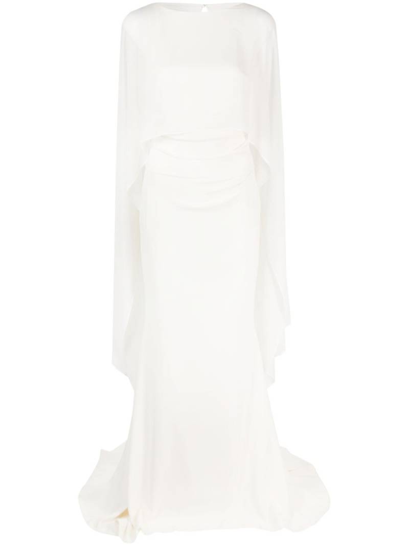 Talbot Runhof mermaid cape gown - White von Talbot Runhof