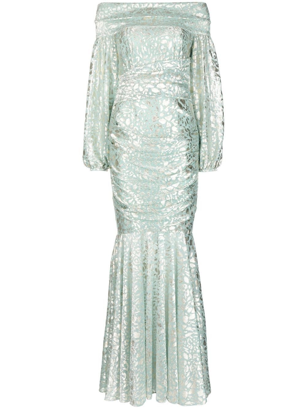 Talbot Runhof off-shoulder mermaid gown - Green von Talbot Runhof