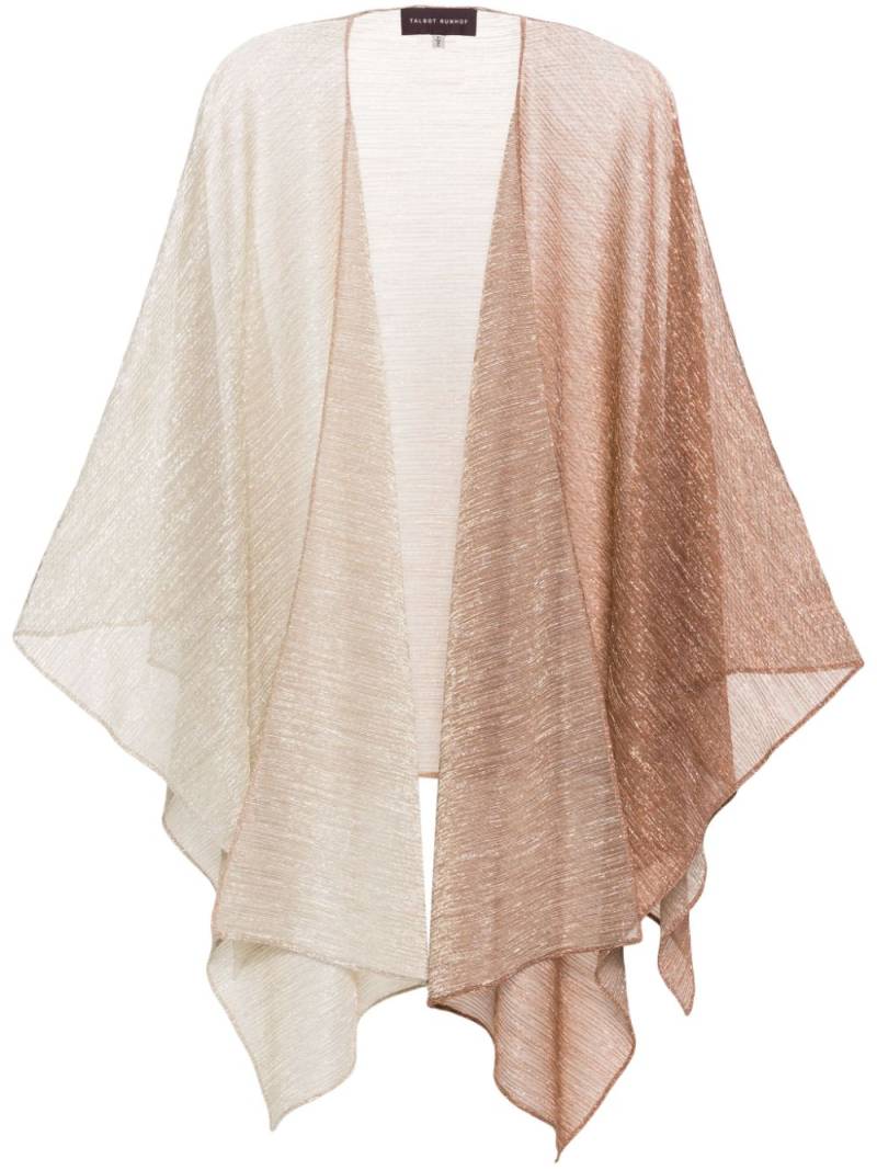 Talbot Runhof plissé metallic-threading poncho - Neutrals von Talbot Runhof