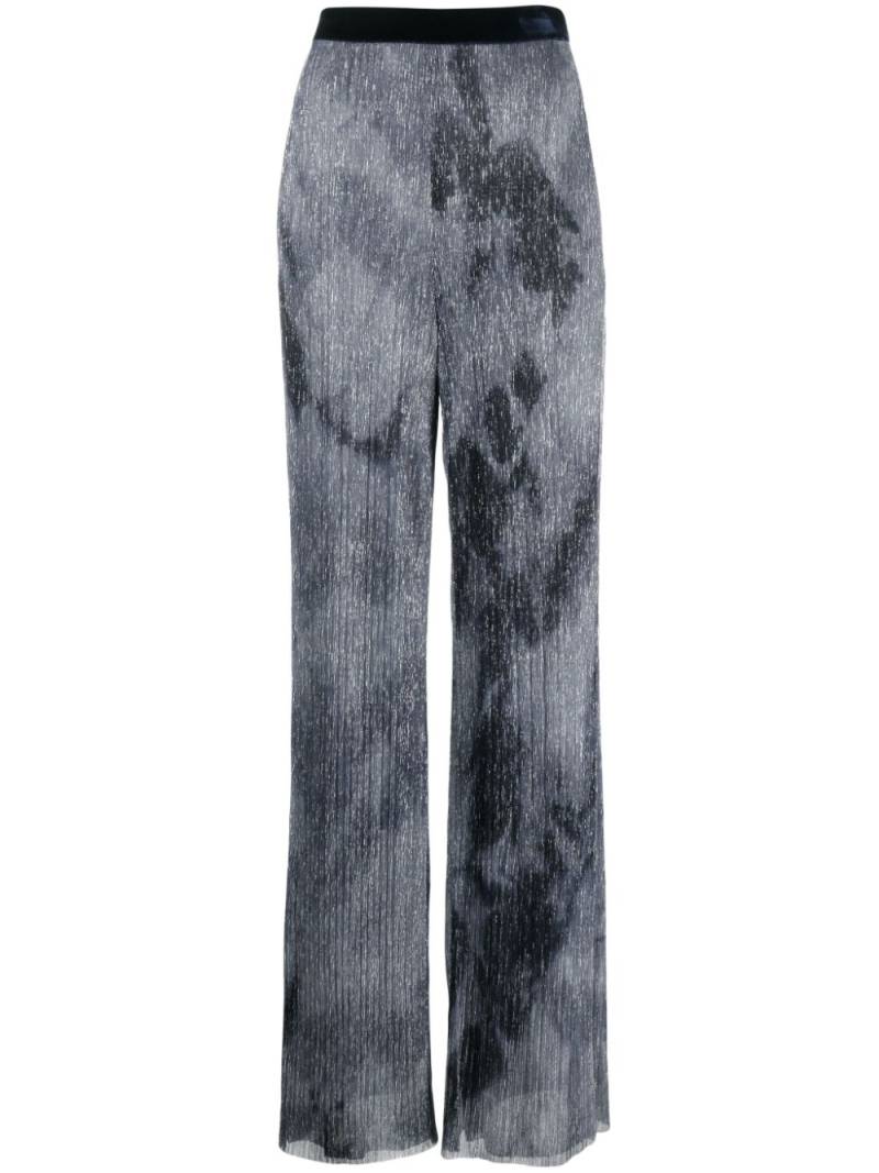 Talbot Runhof wide-leg metallic trousers - Blue von Talbot Runhof