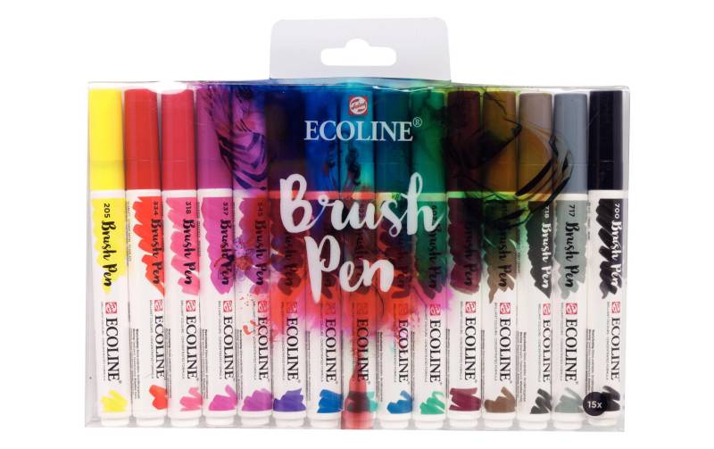 Talens Faserstift »Ecoline 15er Set«, Verwischbar von Talens