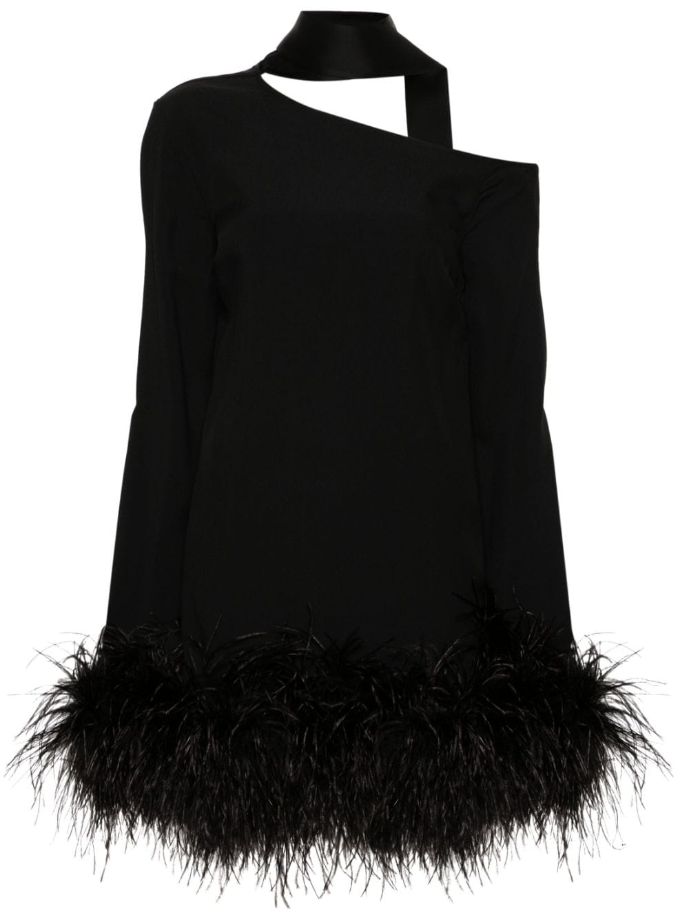 Taller Marmo Adige feather-trim minidress - Black von Taller Marmo