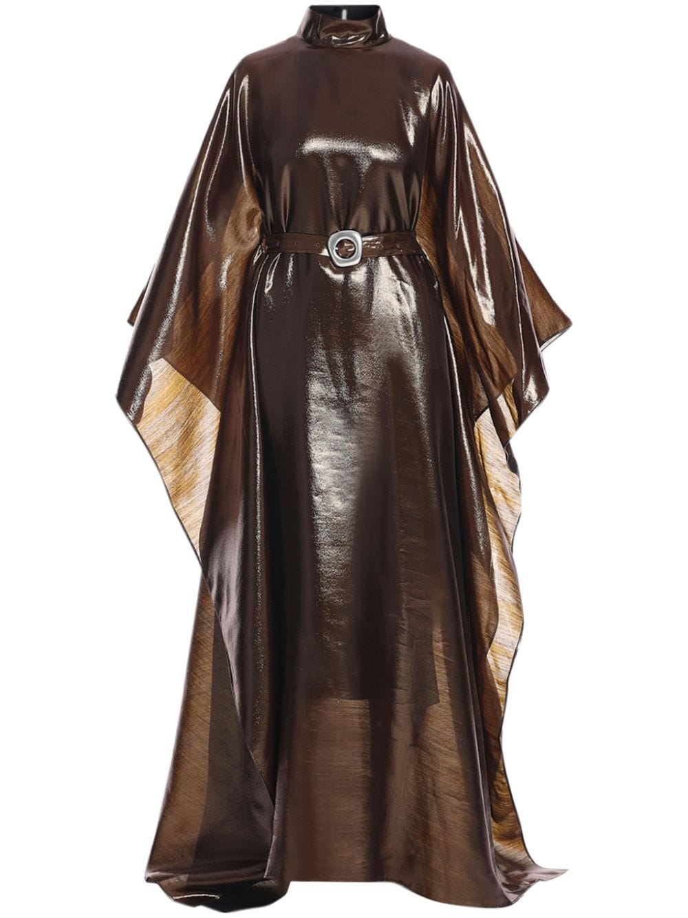 Taller Marmo Cigar high-shine kaftan dress - Brown von Taller Marmo