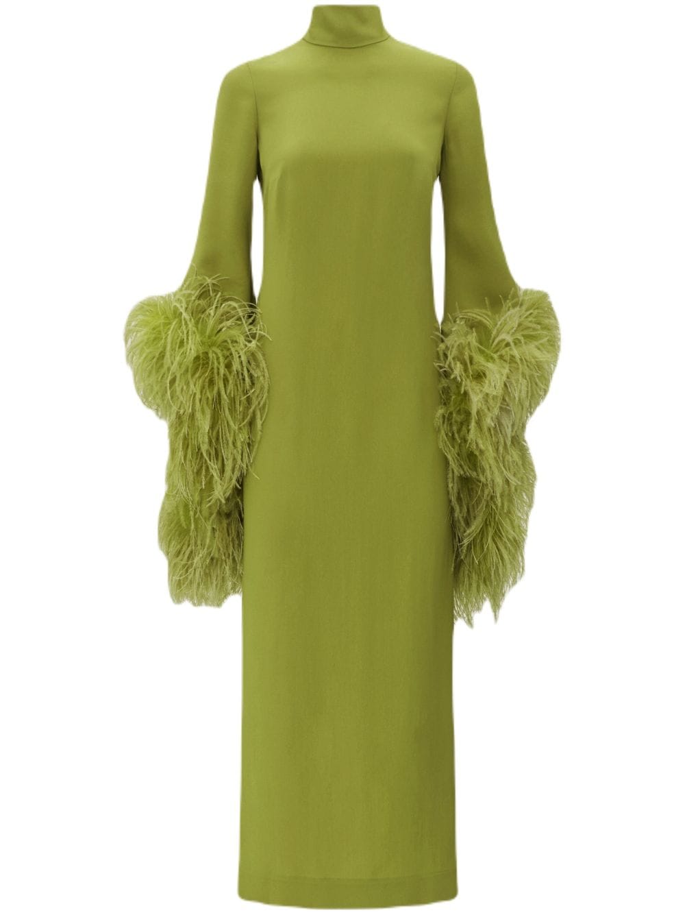 Taller Marmo Del Rio feather-trim midi dress - Green von Taller Marmo