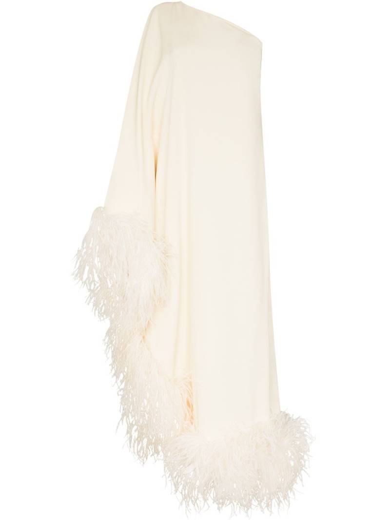 Taller Marmo Ubud feather-trim gown - Neutrals von Taller Marmo