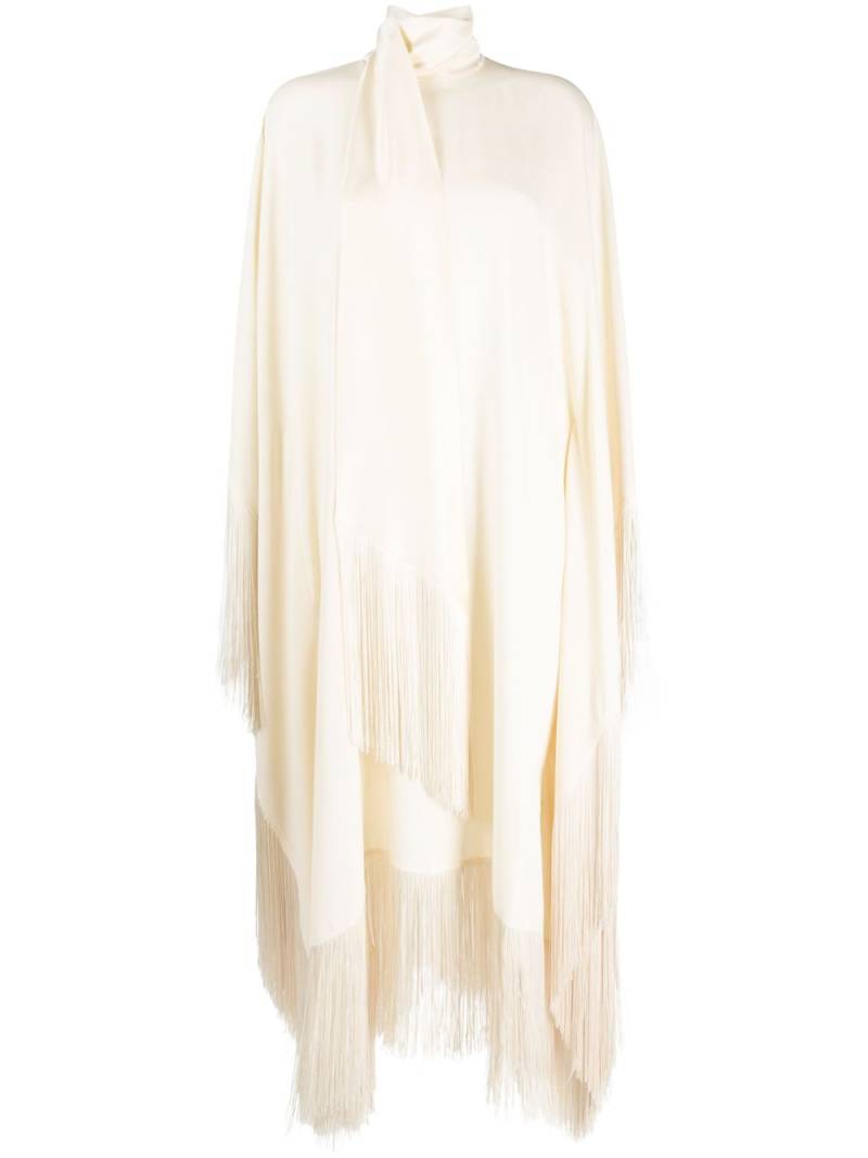 Taller Marmo long-sleeve fringed midi dress - Neutrals von Taller Marmo