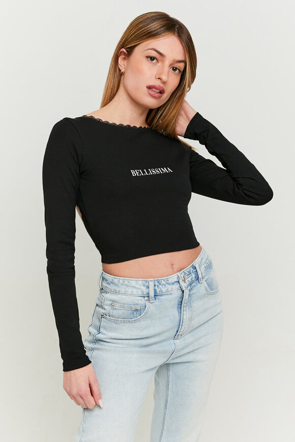 Tally Weijl Crop Langarmshirt | Black | Damen  | M von Tally Weijl